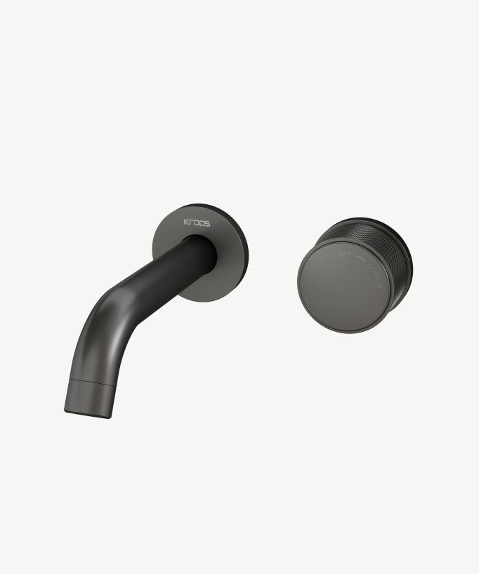 Miscelatore lavabo incasso senza regolazione flusso Gun metal - Leros