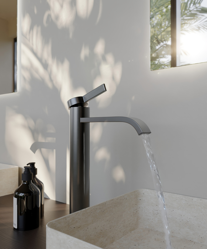 Miscelatore per lavabo Gun metal - Fiumina