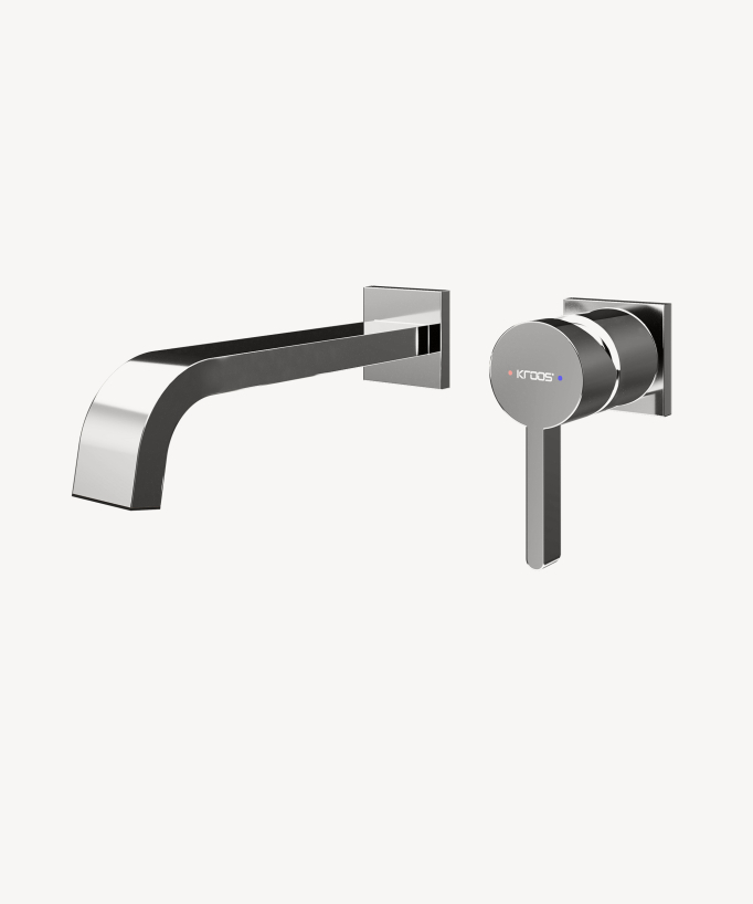 Miscelatore lavabo a parete Cromato - Fiumina
