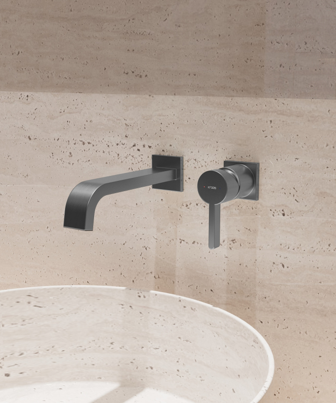Miscelatore lavabo a parete Gun metal - Fiumina