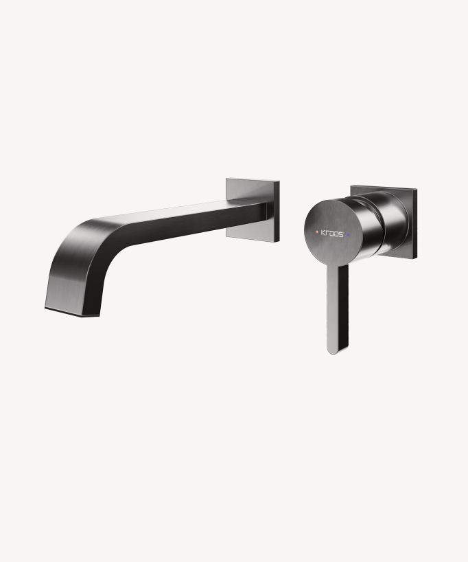 Miscelatore lavabo a parete Gun metal - Fiumina