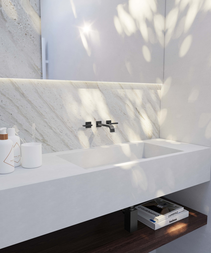 Rubinetto lavabo a parete Gun metal - Fiumina