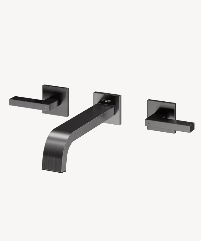 Rubinetto lavabo a parete Gun metal - Fiumina