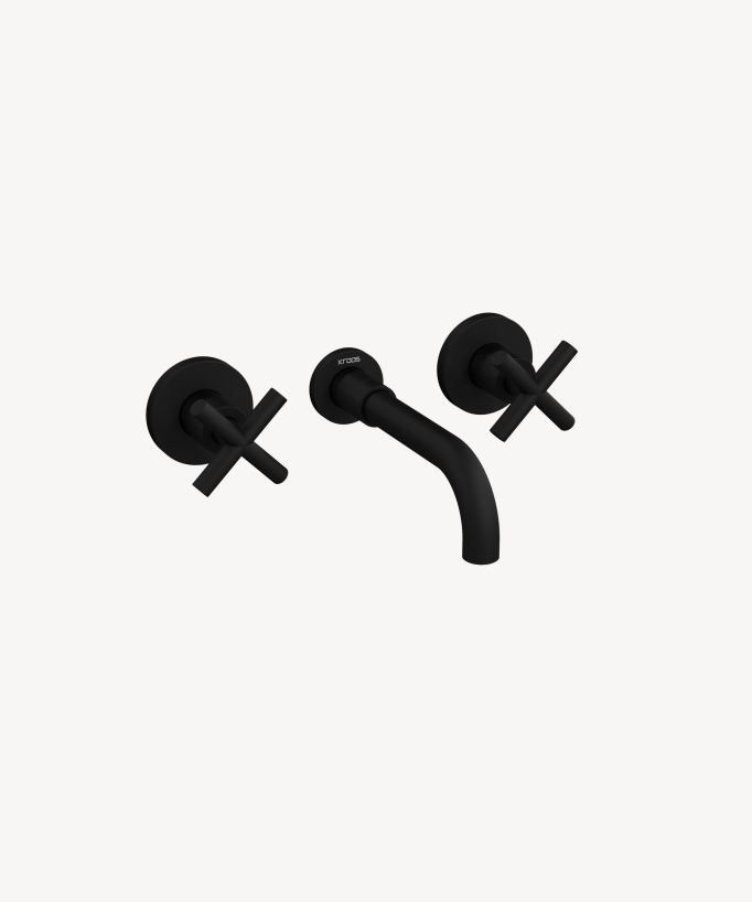 Rubinetto lavabo a parete nero - Corbeau - small