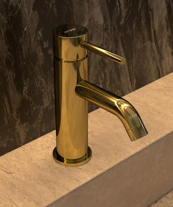 Rubinetto miscelatore lavabo dorato - Corbeau - small