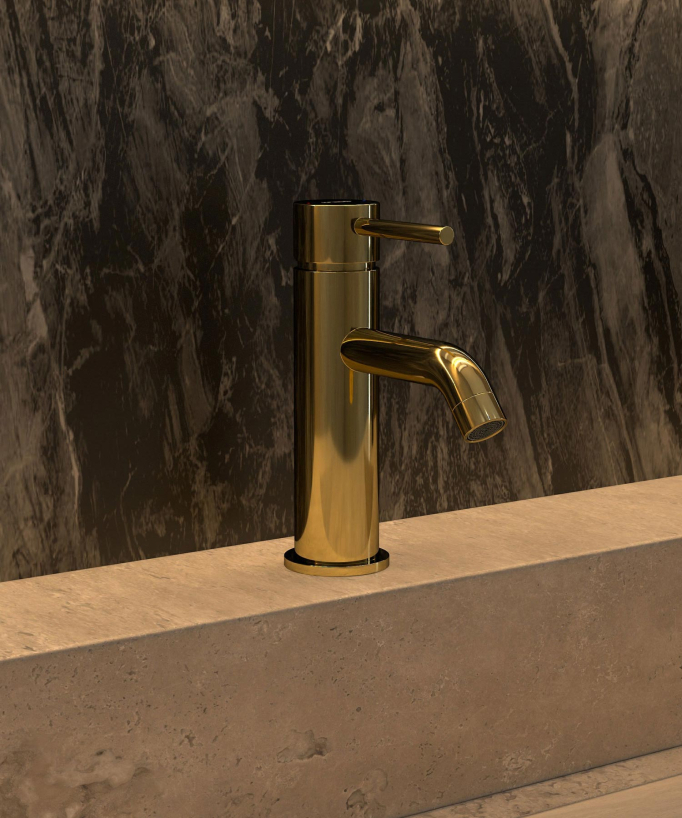 Rubinetto miscelatore lavabo dorato - Corbeau