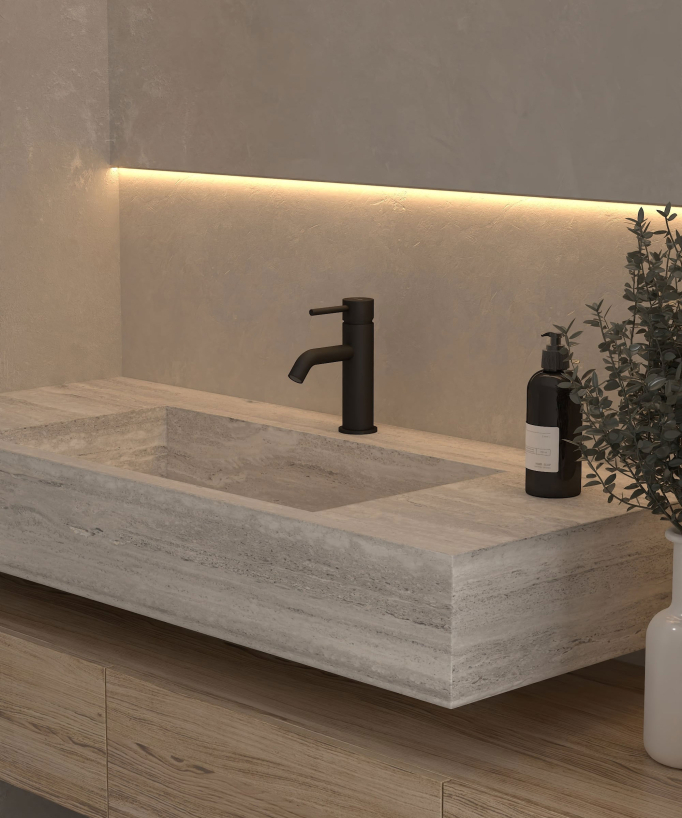 Miscelatore lavabo nero - Corbeau