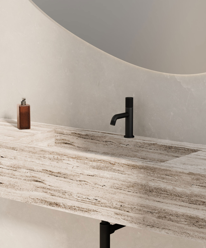 Miscelatore lavabo design senza limitatore di portata - Leros