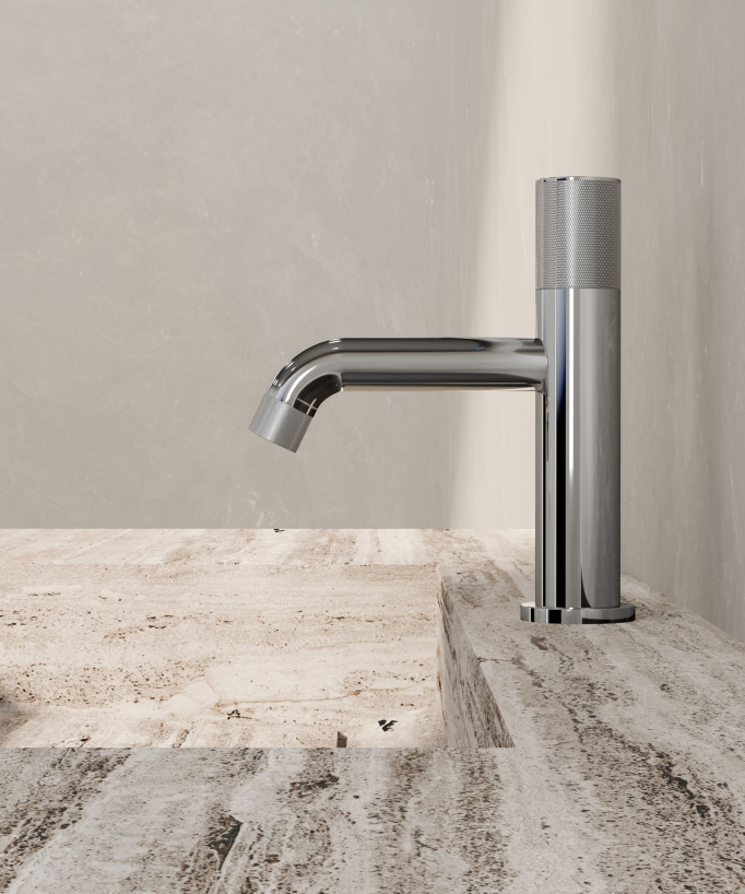 Miscelatore lavabo design Cromato - Leros