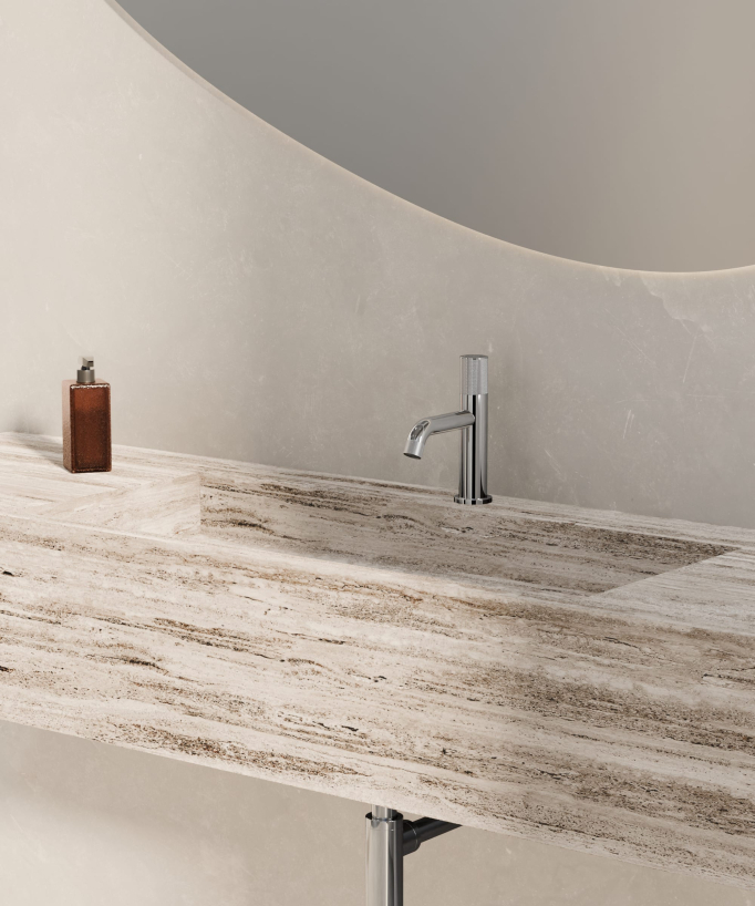 Miscelatore lavabo design Cromato - Leros
