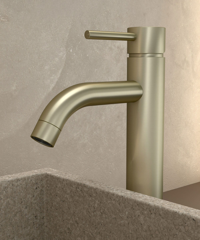 Miscelatore lavabo oro spazzolato - Corbeau
