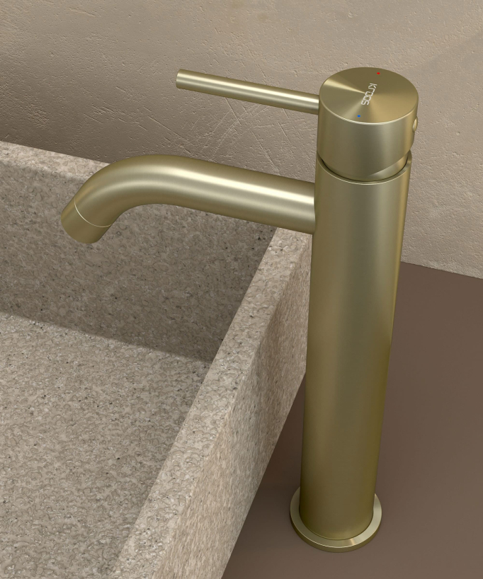 Miscelatore lavabo oro spazzolato - Corbeau