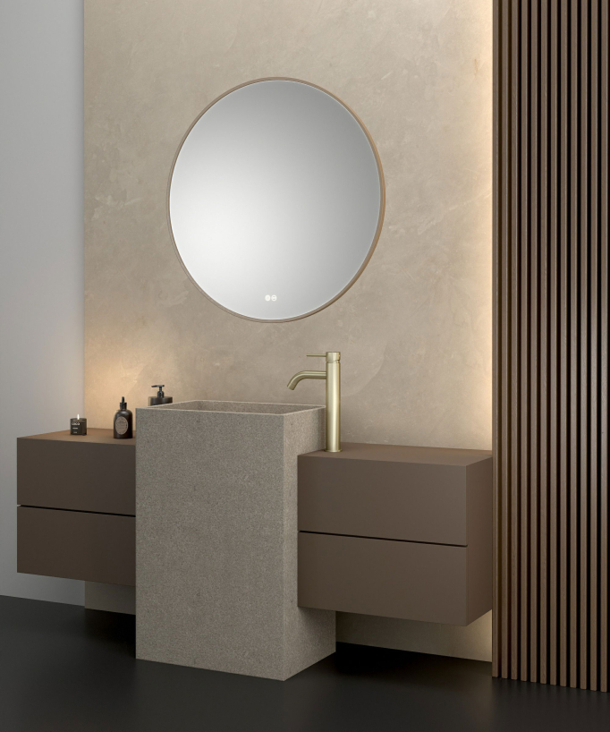 Miscelatore lavabo oro spazzolato - Corbeau