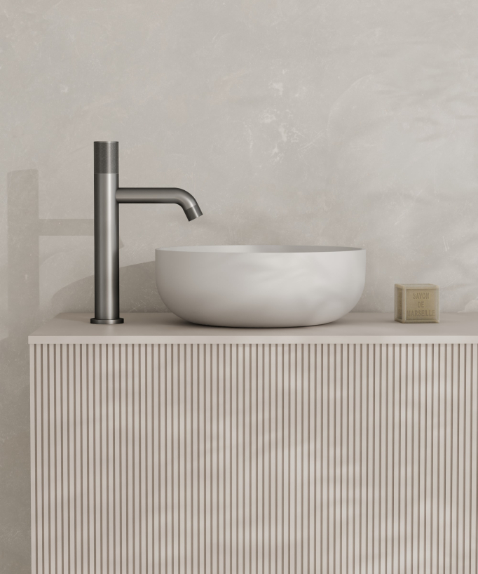 Miscelatore lavabo design gun metal - Leros