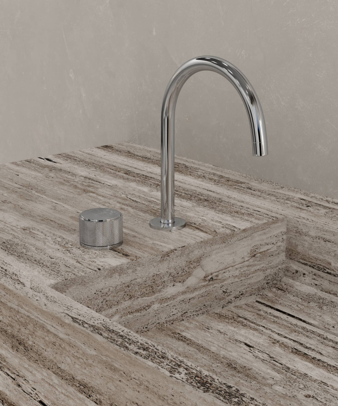 Miscelatore lavabo 2 fori senza regolazione portata Cromato - Leros