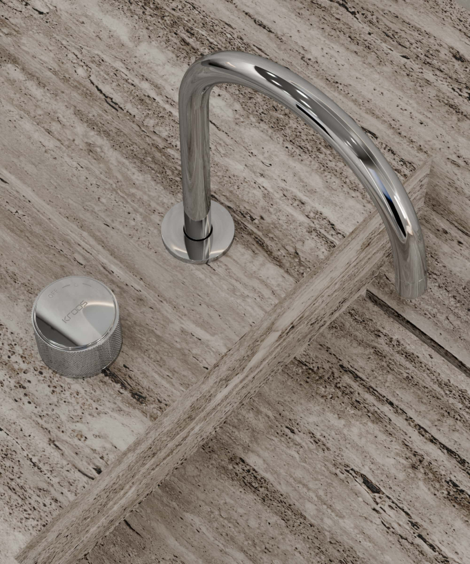 Miscelatore lavabo 2 fori senza regolazione portata Cromato - Leros
