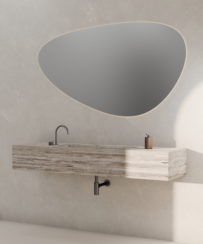 Miscelatore lavabo 2 fori senza regolazione portata Gun metal - Leros