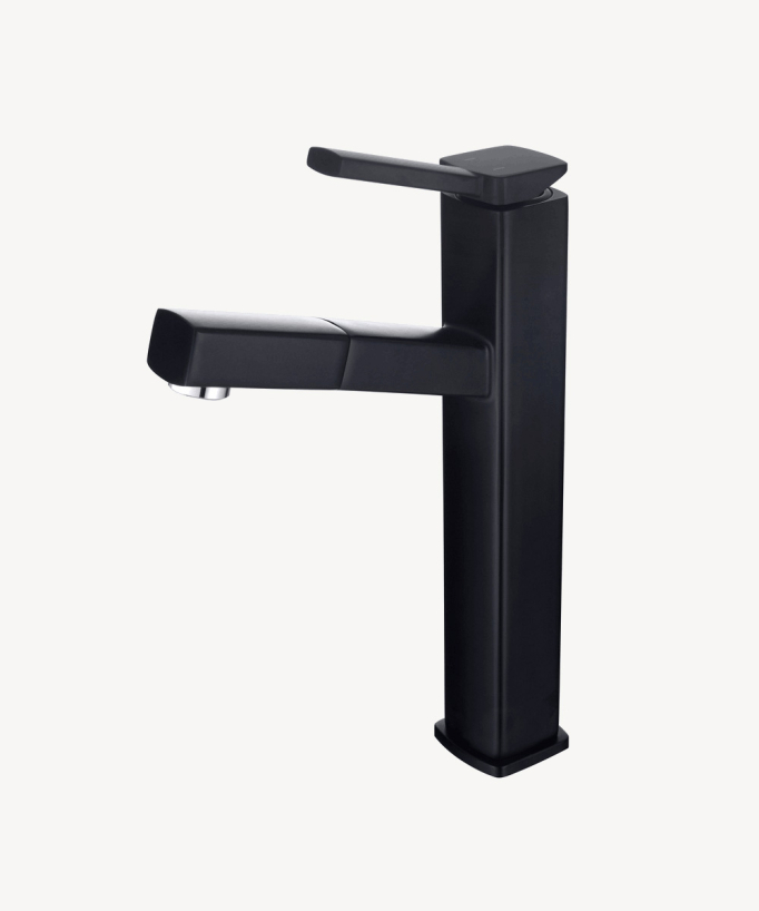 Rubinetto miscelatore lavabo con bocca estraibile nero - Graffias