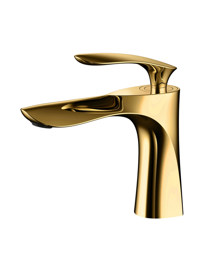 Miscelatore lavabo elegante in ottone dorato - Canopus