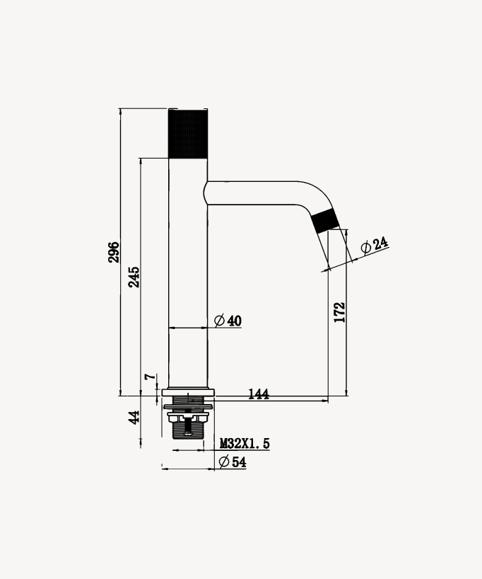 Miscelatore lavabo design Nero e Oro rosa senza limitatore di portata - Leros