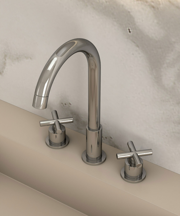 Rubinetto lavabo a ponte cromato - Corbeau