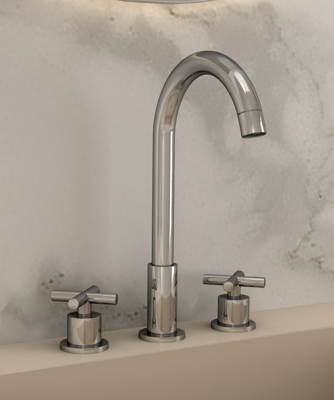 Rubinetto lavabo a ponte cromato - Corbeau