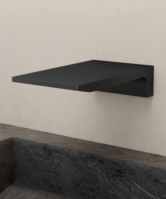Miscelatore lavabo a parete a cascata nero - Thilia