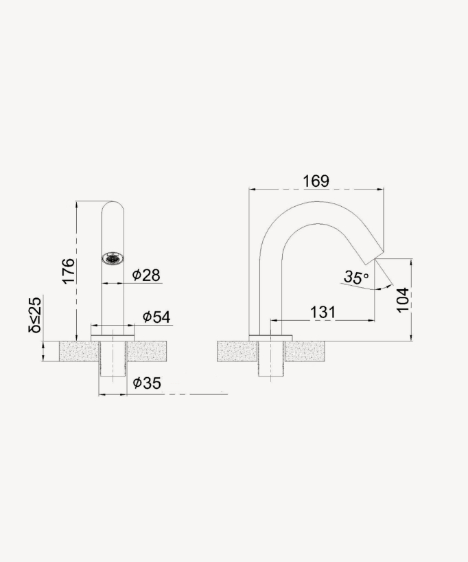 Rubinetto automatico per lavabo, acqua fredda cromato – Pula