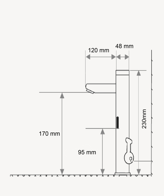 Miscelatore lavabo automatico moderno cromato - Pula