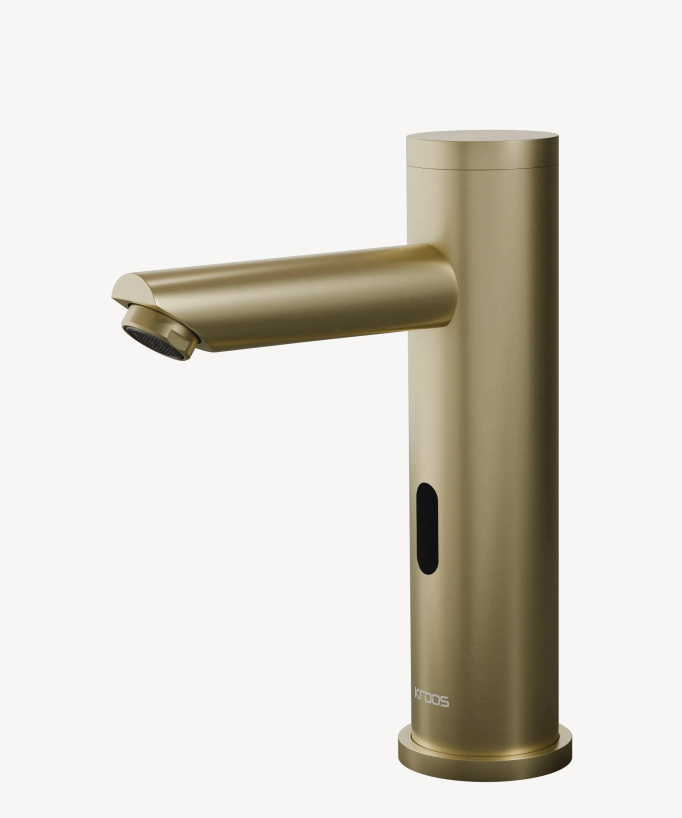 Robinet lavabo automatique moderne, eau froide - Pula, finition doré brossé