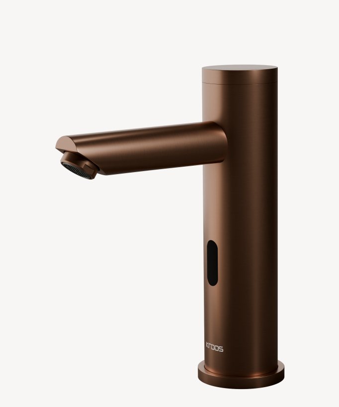 Rubinetto automatico moderno per lavabo, acqua fredda oro rosa spazzolato – Corbeau