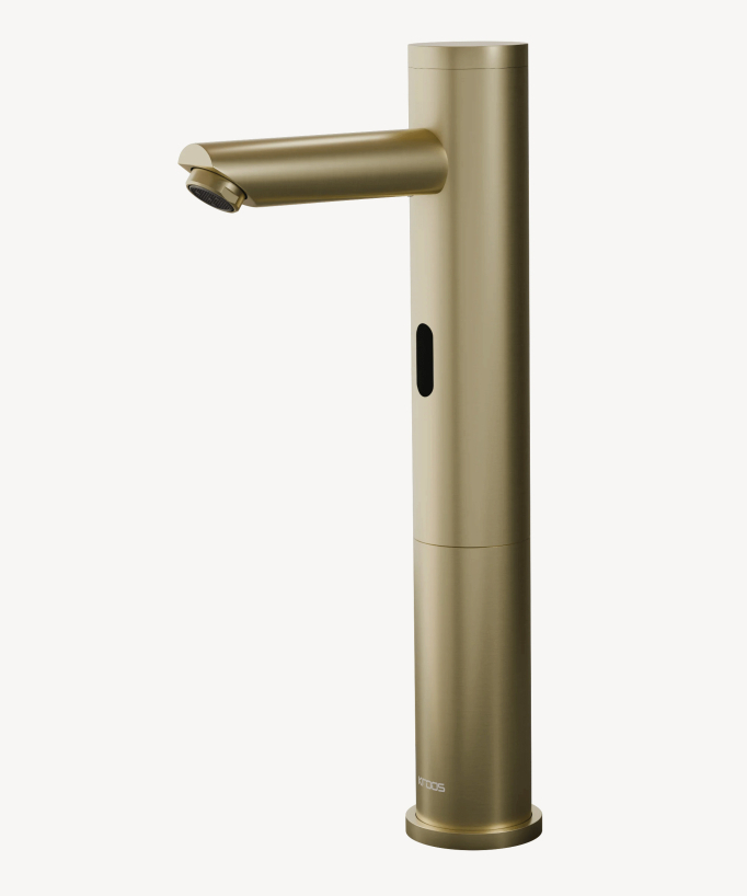Miscelatore lavabo automatico in ottone oro spazzolato - Pula - small