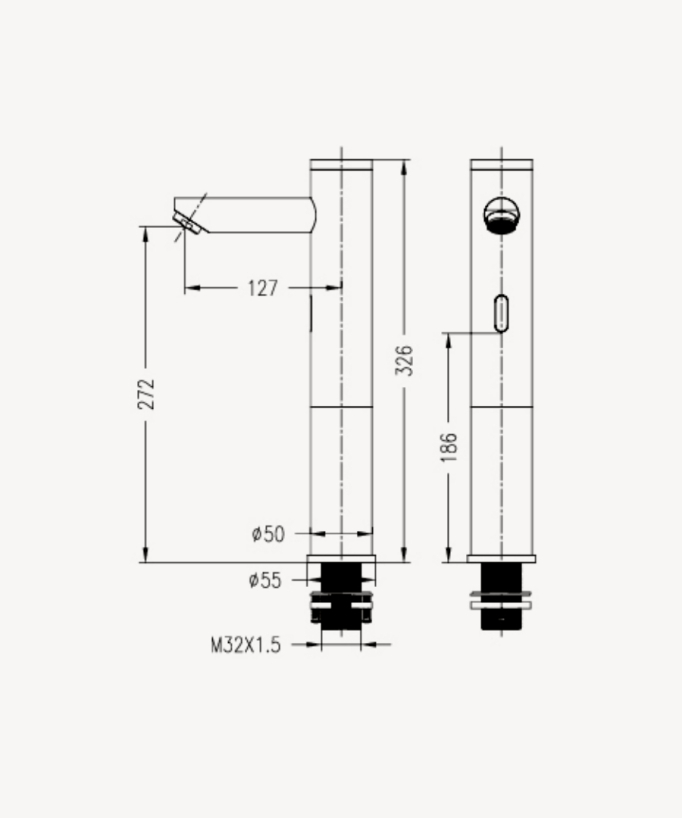 Miscelatore automatico per lavabo da appoggio in ottone, acqua fredda, oro rosa spazzolato – Corbeau