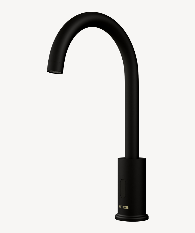 Rubinetto automatico alto per lavabo, acqua fredda nero – Corbeau