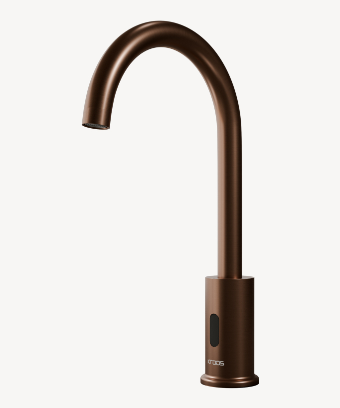Rubinetto automatico alto per lavabo, acqua fredda oro rosa spazzolato – Corbeau