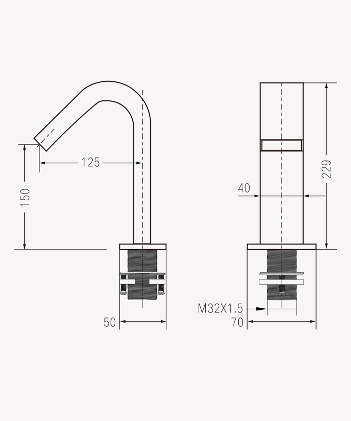 Rubinetto automatico per lavabo, acqua fredda cromato – Fiumina