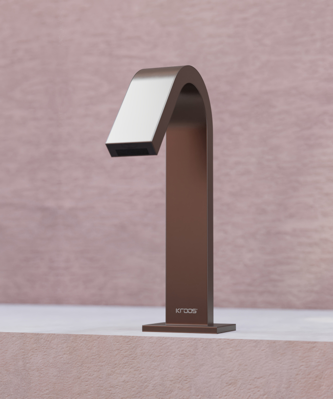 Rubinetto automatico per lavabo, acqua fredda oro rosa spazzolato – Fiumina