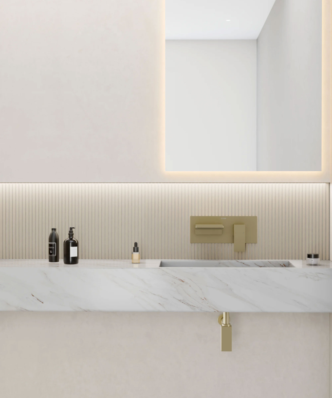 Miscelatore lavabo a parete a cascata - Thilia