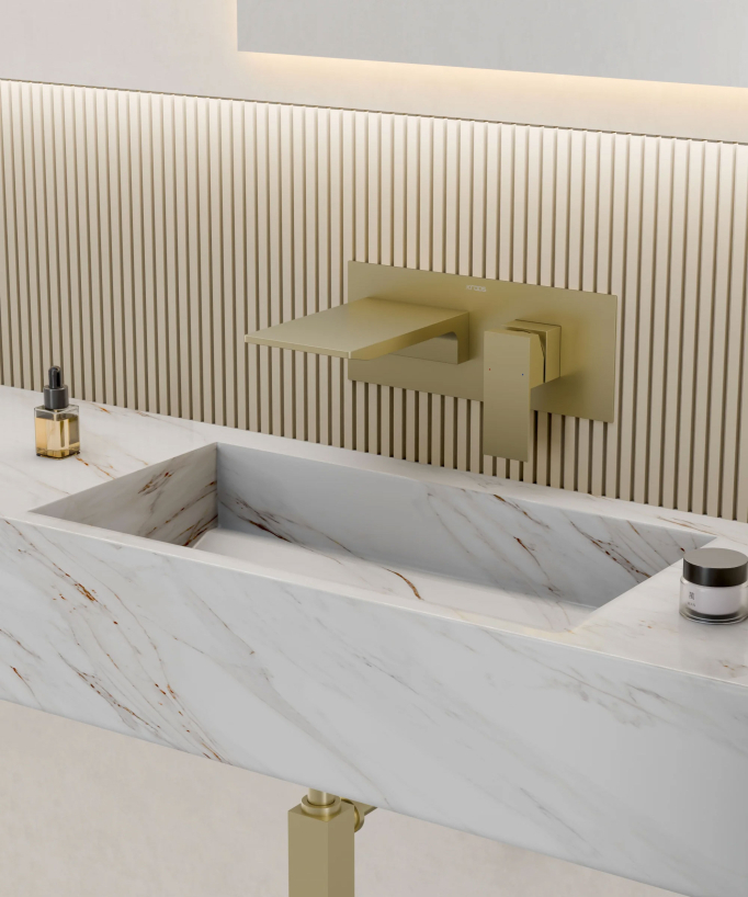 Miscelatore lavabo a parete a cascata - Thilia