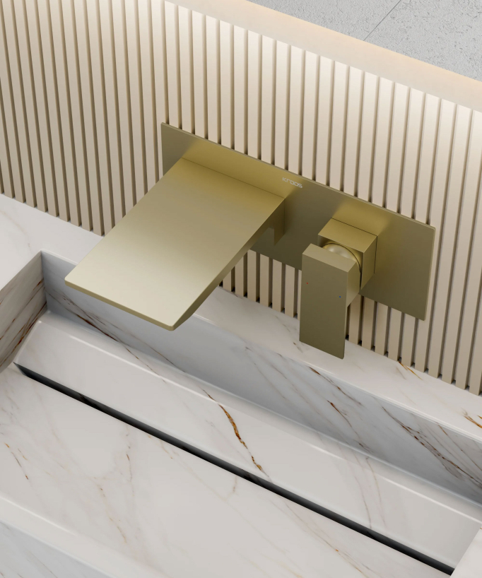 Miscelatore lavabo a parete a cascata - Thilia