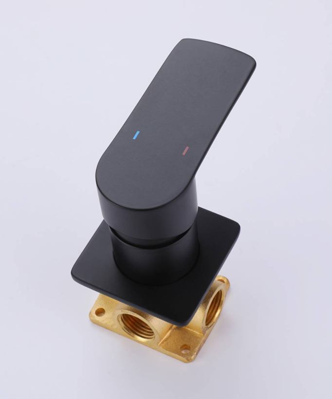 Miscelatore lavabo a parete design a cascata - Nero
