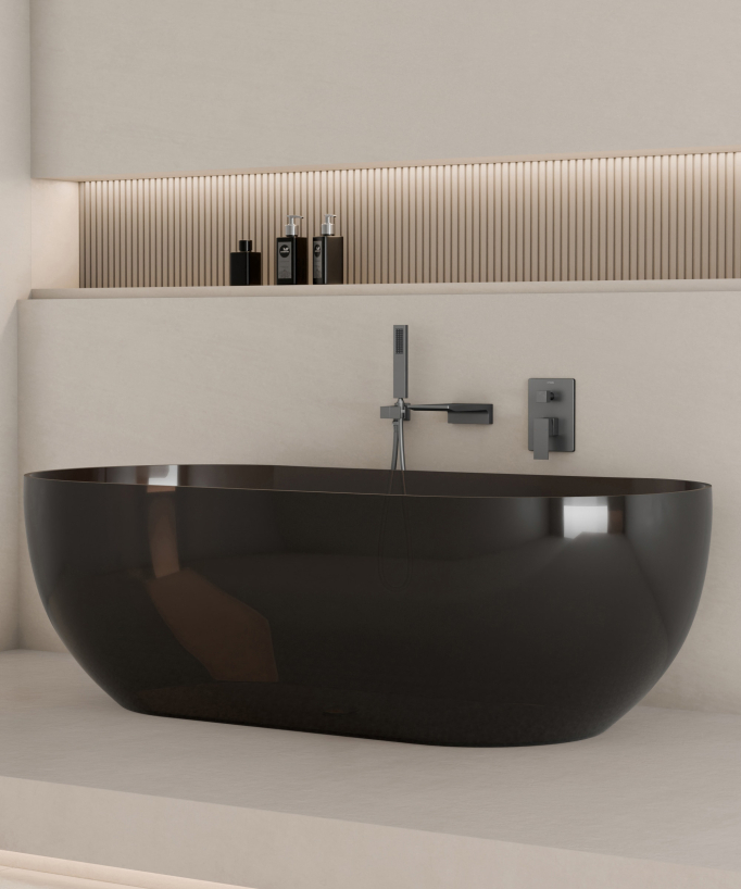 Miscelatore per vasca da incasso Gunmetal - Thilia - small