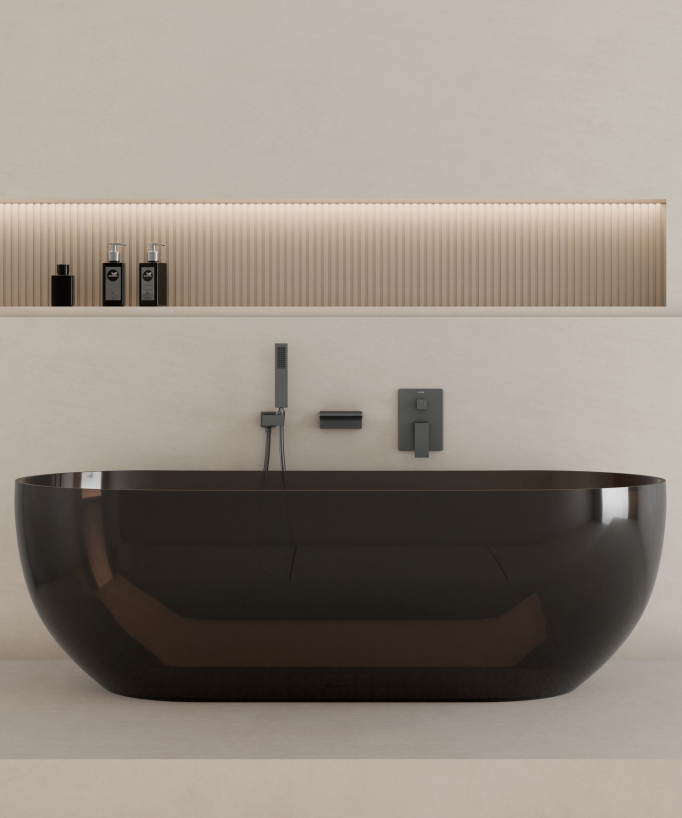 Miscelatore per vasca da incasso Gunmetal - Thilia