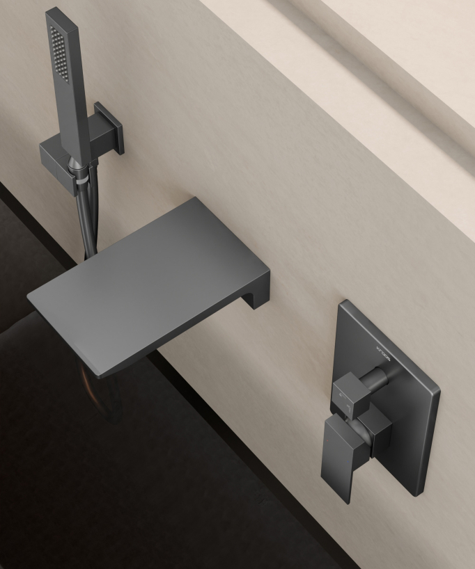 Miscelatore per vasca da incasso Gunmetal - Thilia
