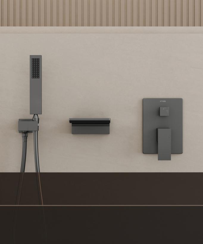 Miscelatore per vasca da incasso Gunmetal - Thilia