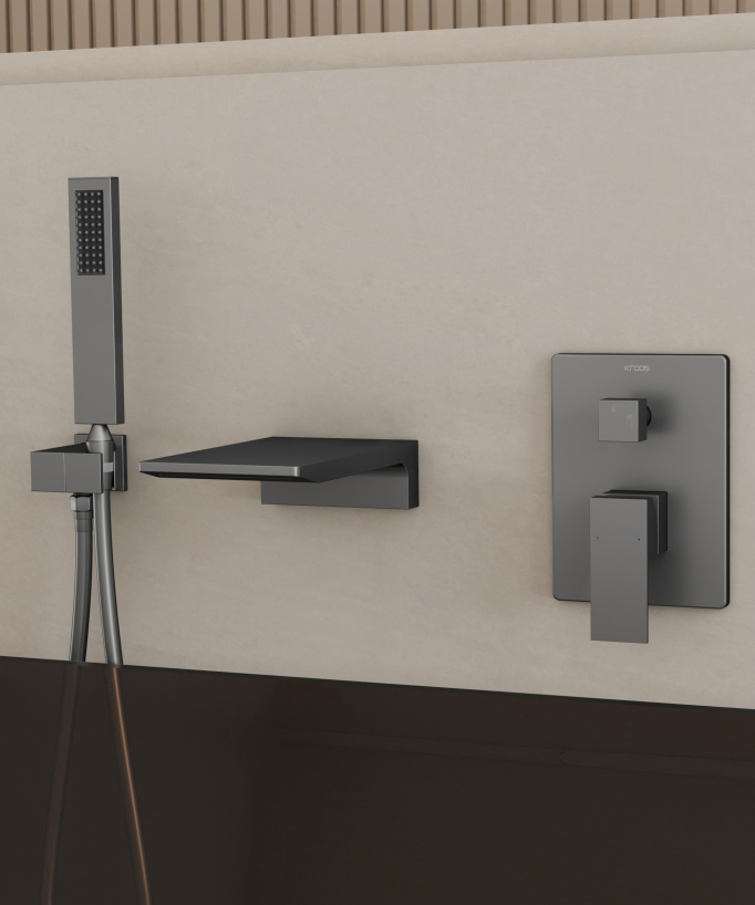 Miscelatore per vasca da incasso Gunmetal - Thilia
