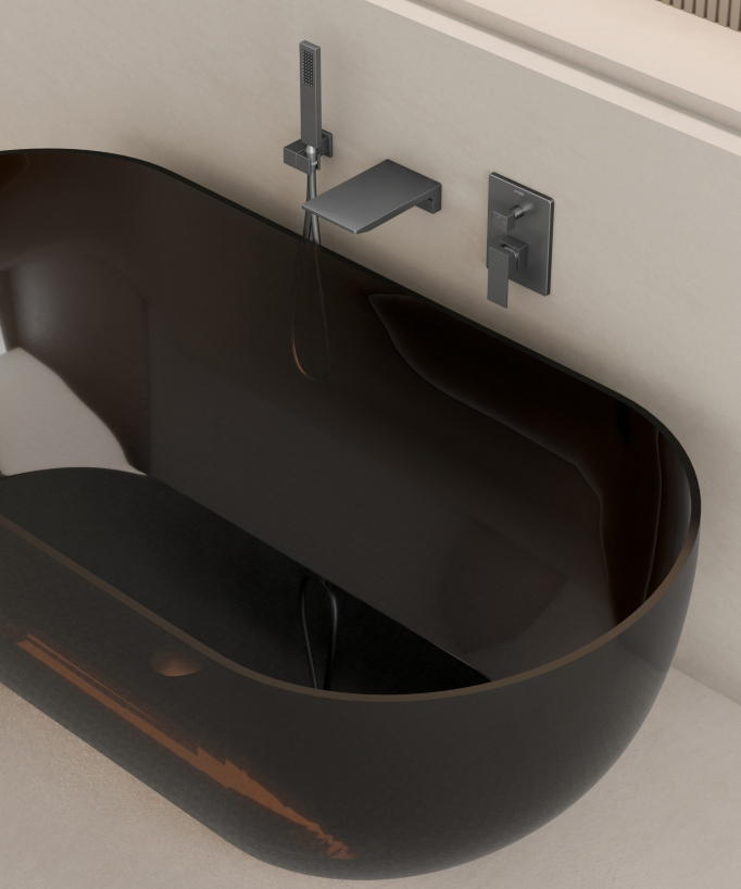 Miscelatore per vasca da incasso Gunmetal - Thilia