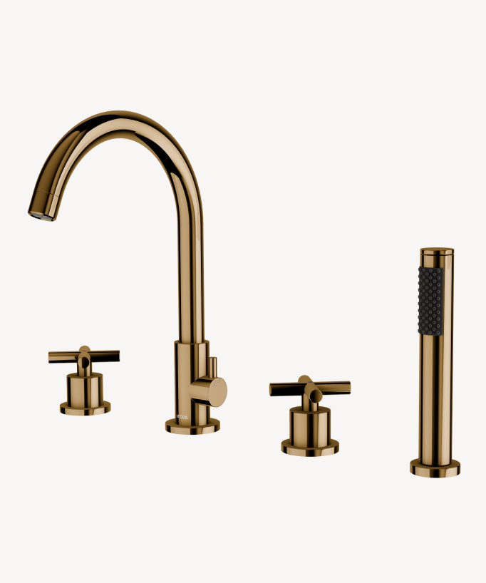 Miscelatore bordo vasca 4 fori Oro - Corbeau