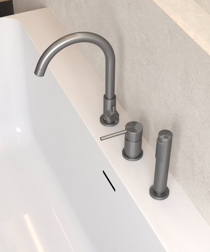Miscelatore vasca da appoggio 3 fori gunmetal - Corbeau