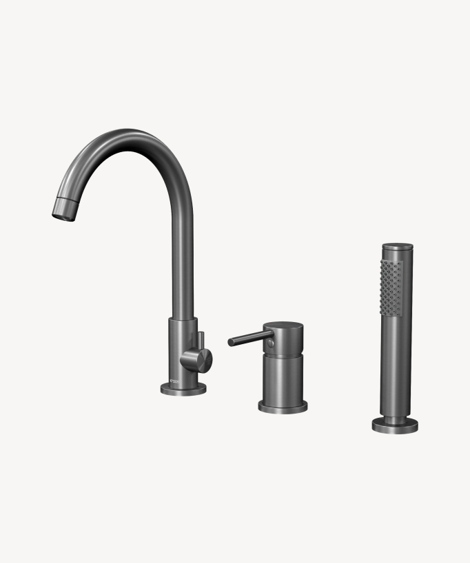 Miscelatore vasca da appoggio 3 fori gunmetal - Corbeau
